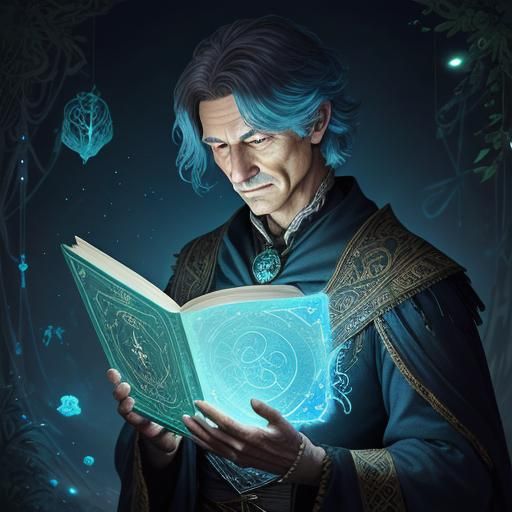 Bioluminescent Book of Magic and Ancient Tales