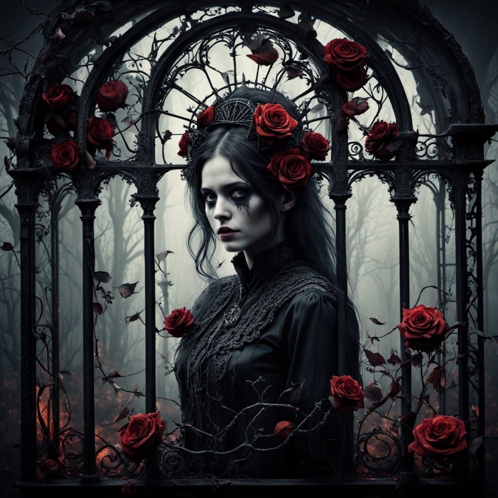 Spectral Woman in Ornate Birdcage, Haunted Mansion Airbrush ...