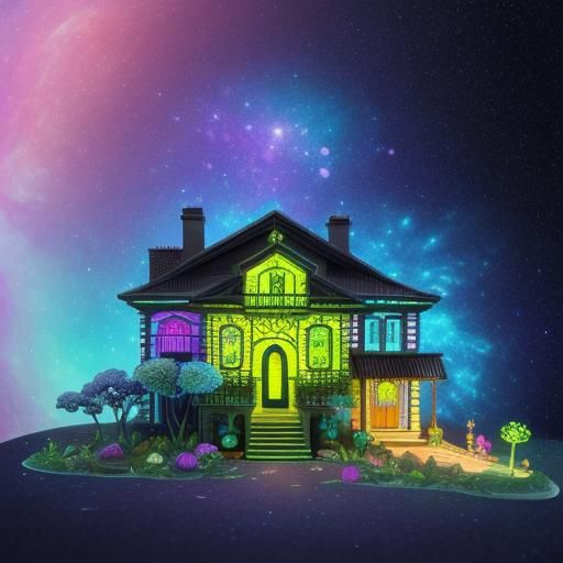 Lemon and Lime House: Cosmic Astral Illustration