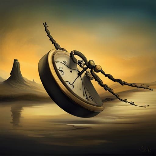 Surreal Humanoid Clock Inspired by Salvador Dali