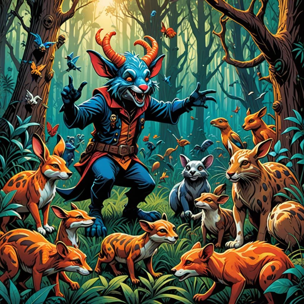 Jester in Vibrant Australian Forest