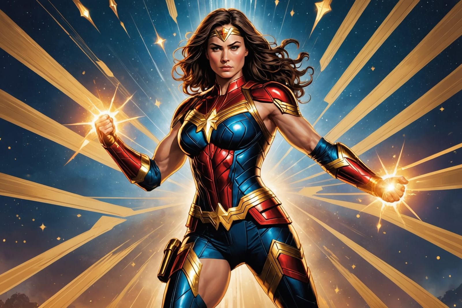 WonderCaptain: Dynamic Comic Book Superheroine
