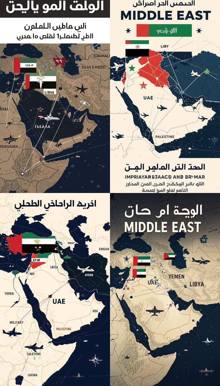 Middle East Map Showing UAE Connections with Strategic Lines
