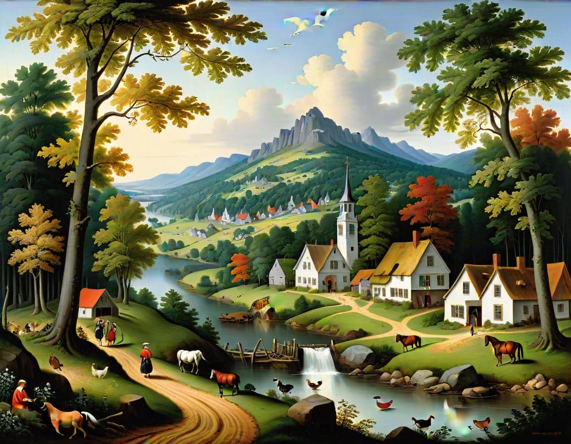 Rural New England Landscape as Old Master Painting