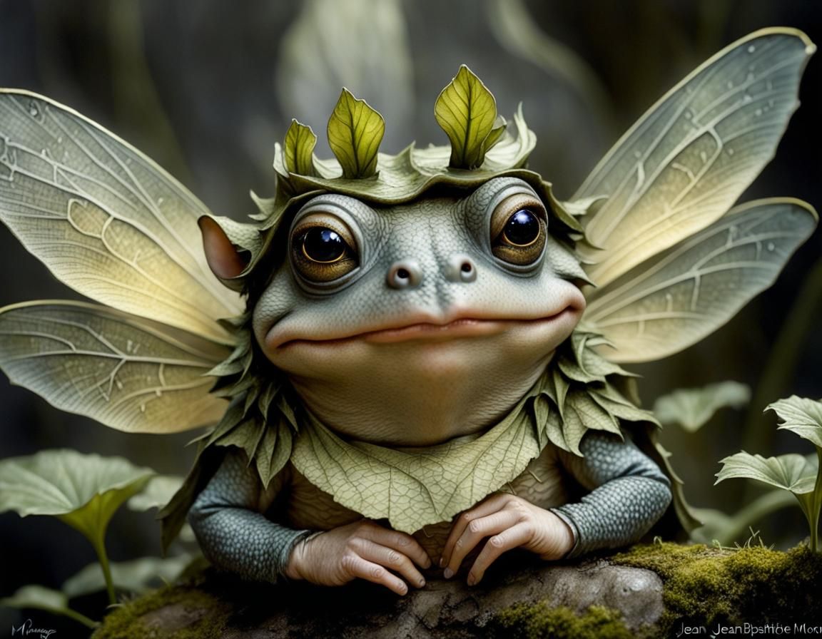 Creepy Cute Fairy-Toad Fantasy Portrait