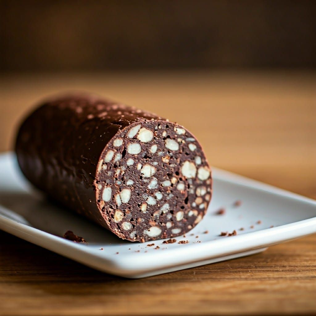 Vintage-Style Chocolate Sausage Recipe with Only 3 Ingredien...