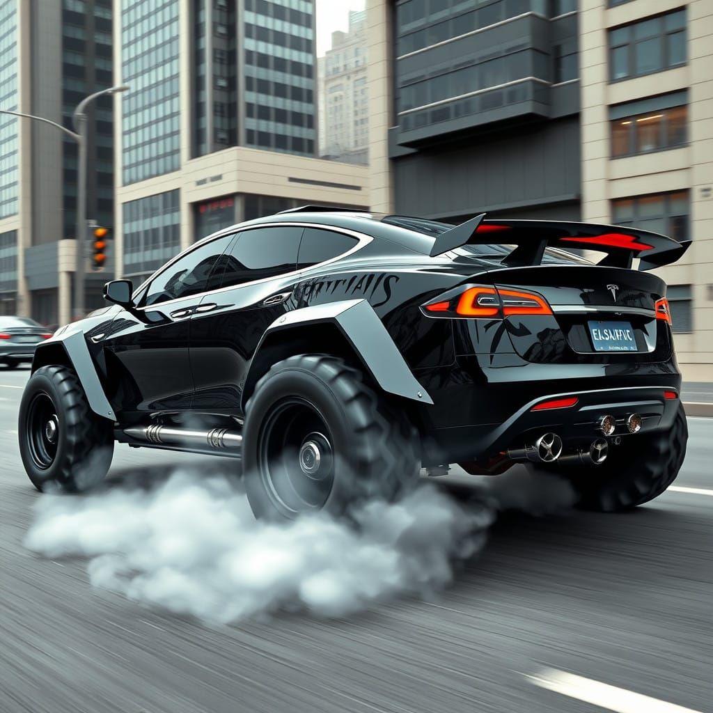 Speeding Tesla model XYZ