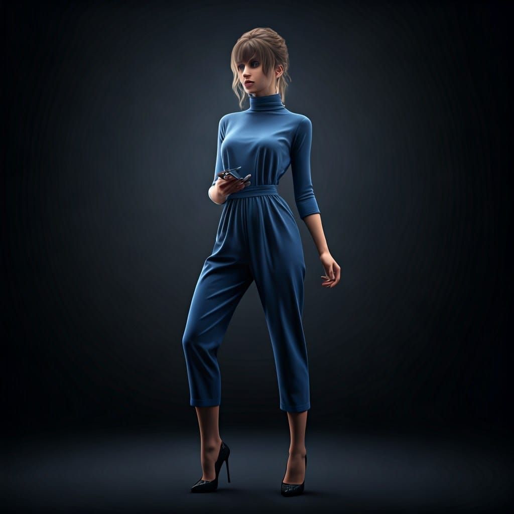 Sophisticated Metropolitan Woman in Elegant Jumpsuit