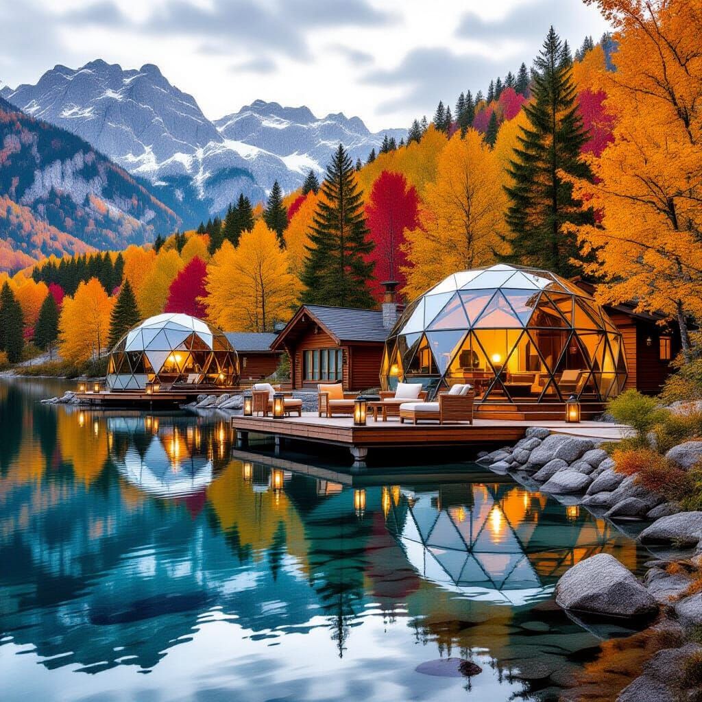 Hyperrealistic Glamping Domes by Autumn Lake