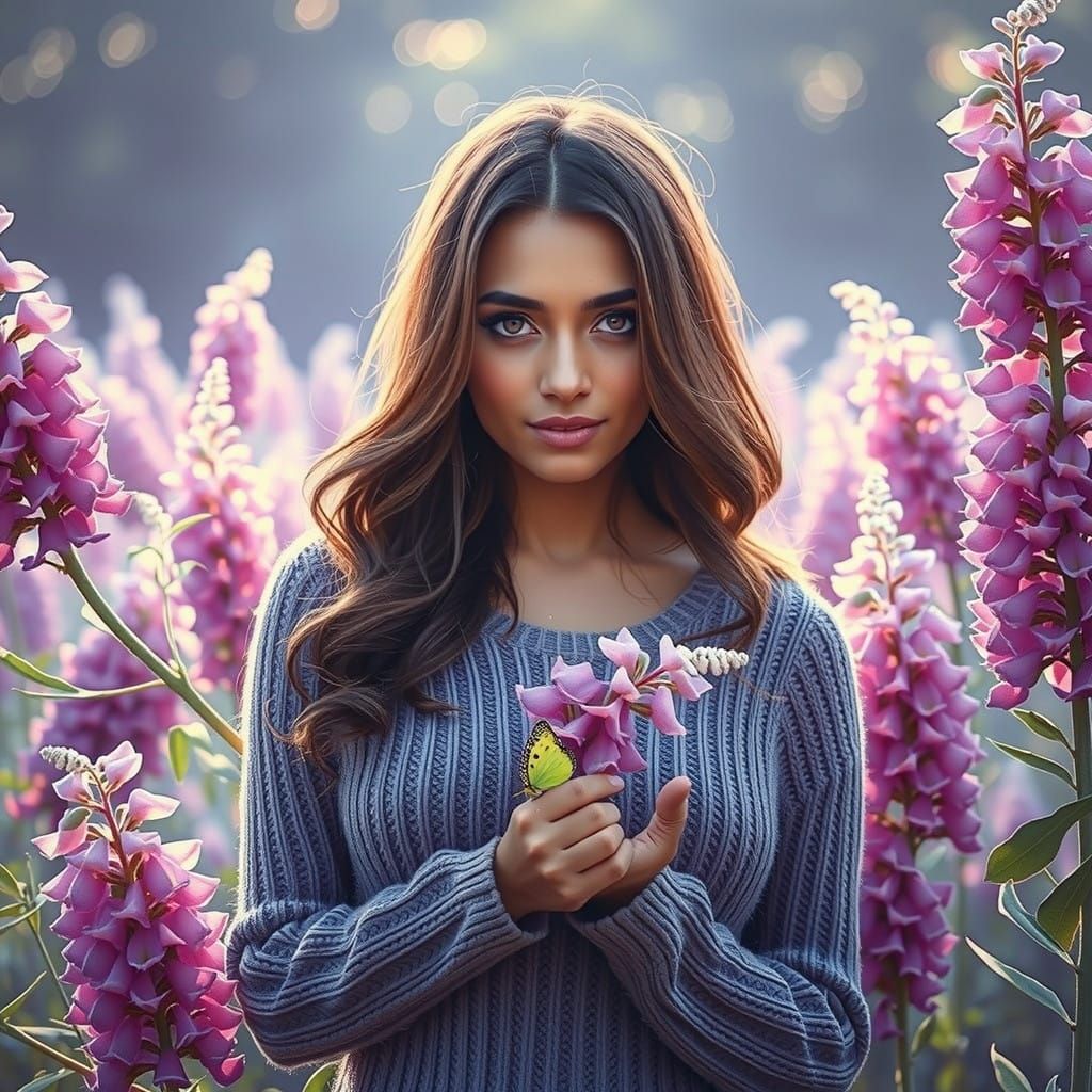 Graceful beauty cradles nature's vibrant gift