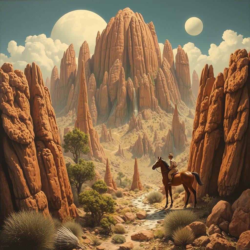 Asymmetric Futuristic Cityscape in Vibrant Colors