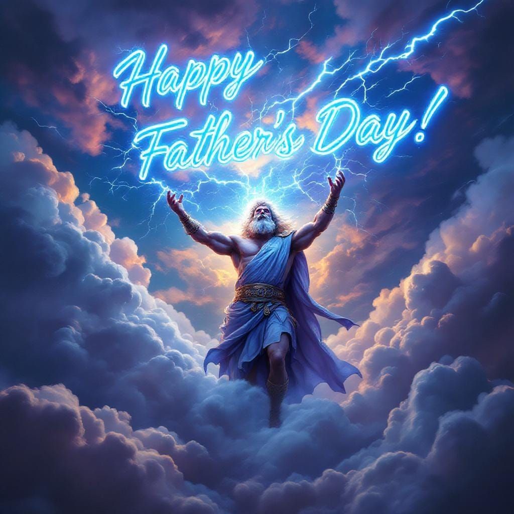 Zeus Wishes Happy Father's Day: Fantasy Concept Art