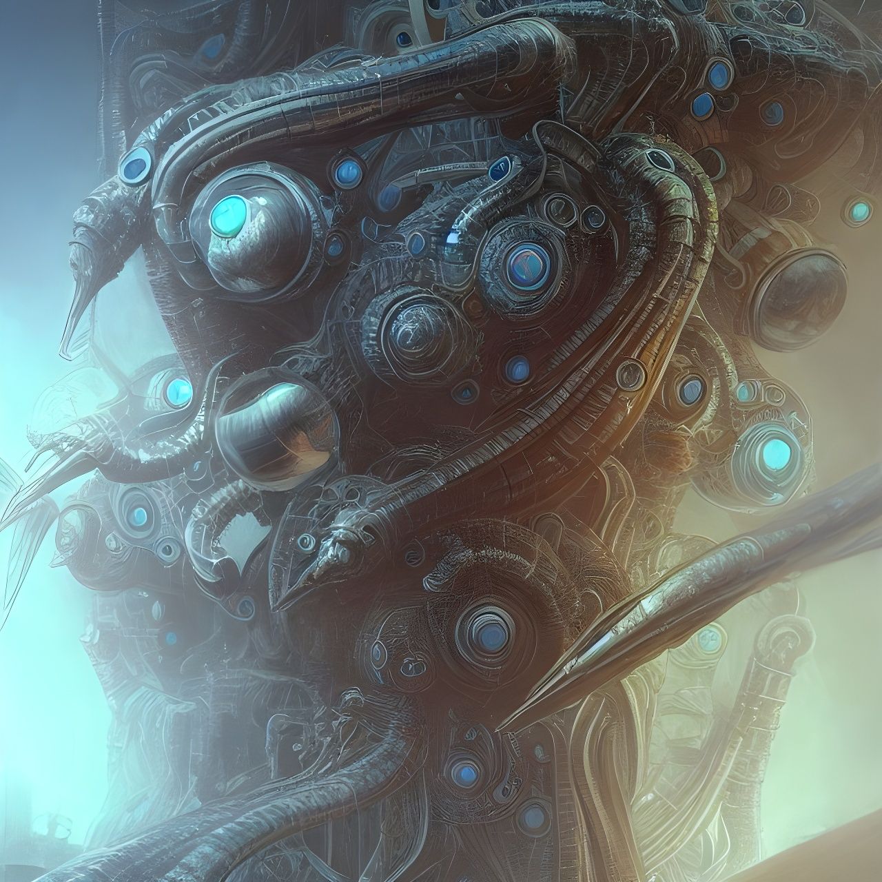 Nanobots Working for AI Overlord: Digital Art