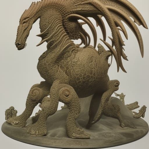 Majestic Shapeshifting Beast in Baroque Style