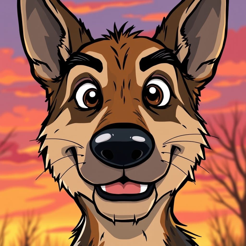 Ed, Edd n Eddy Style German Shepherd Caricature