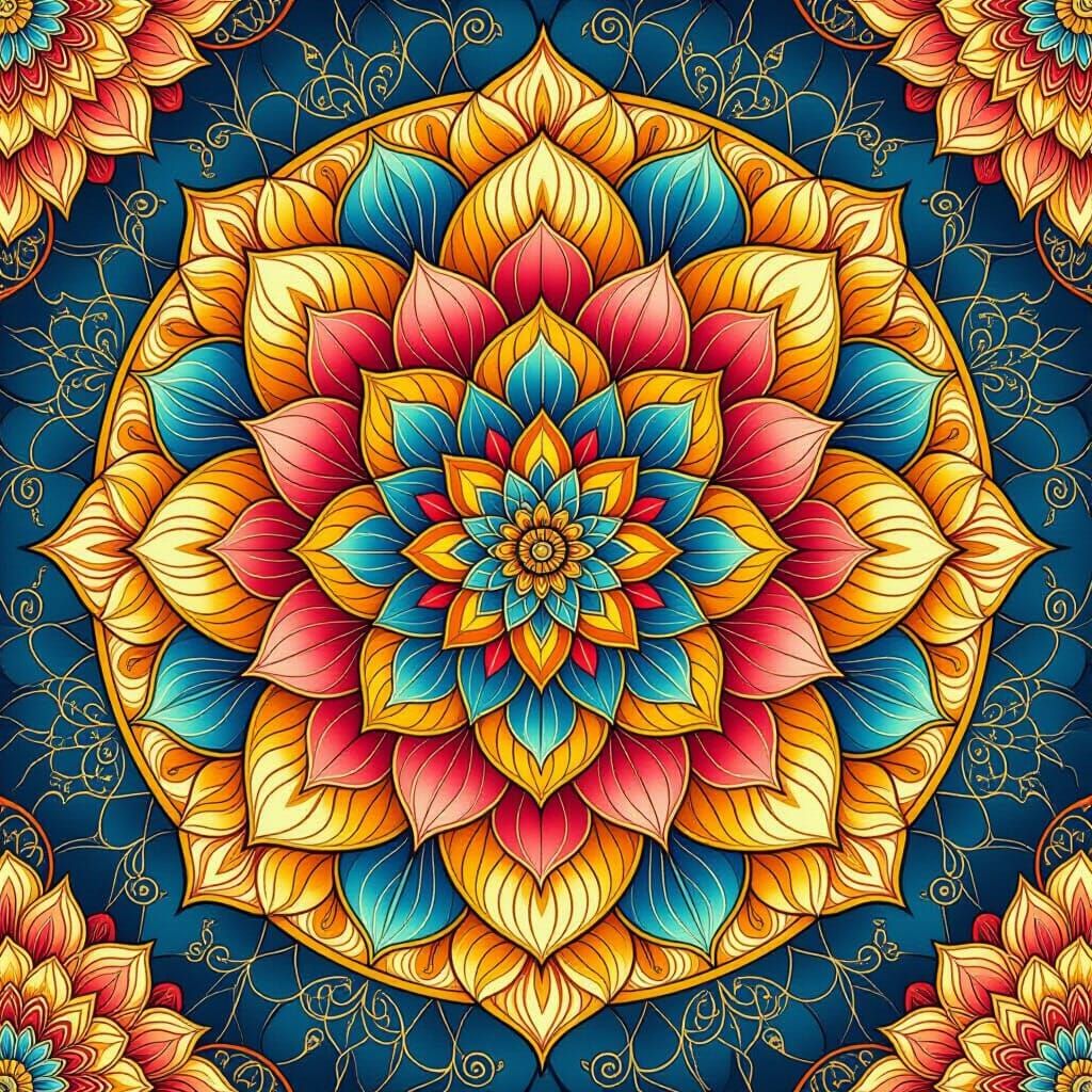 Intricate Chakra Mandala in Digital Art Style