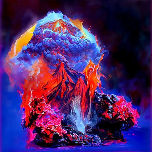 Erupting Volcano: Sci-Fi Fantasy Photoillustration