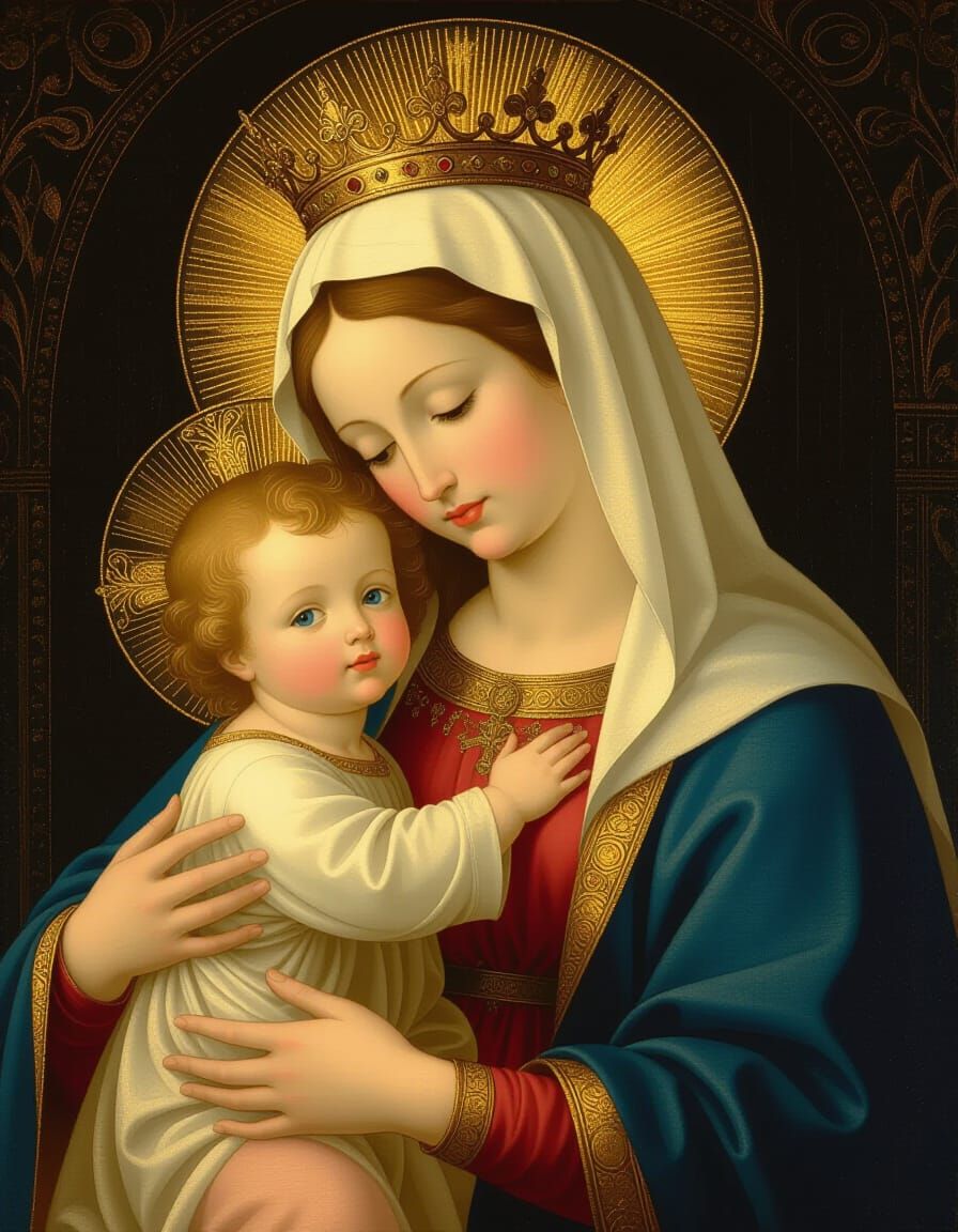 Virgin Mary and Christ Child in Italian Renaissance Style