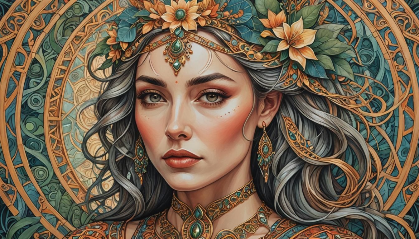 Woman's Portrait in a Visionary Art Style