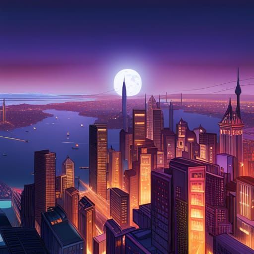 Futuristic Istanbul Cityscape in Anime Style