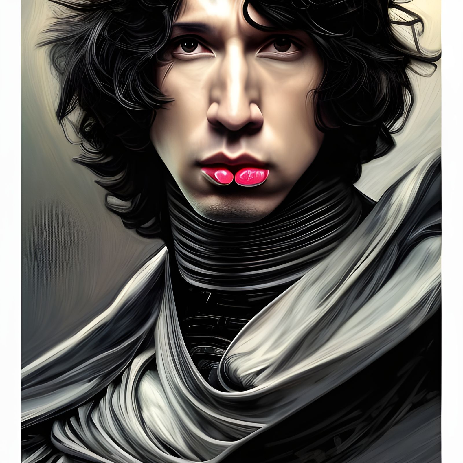 Kylo Ren, Dentist: Hyperdetailed Artgerm-Giger Fusion