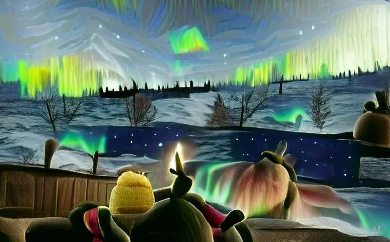 Spectacular Northern Lights Display in Night Sky