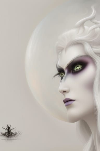 Eerie Portrait of Pontianak in Fantasy Jungle