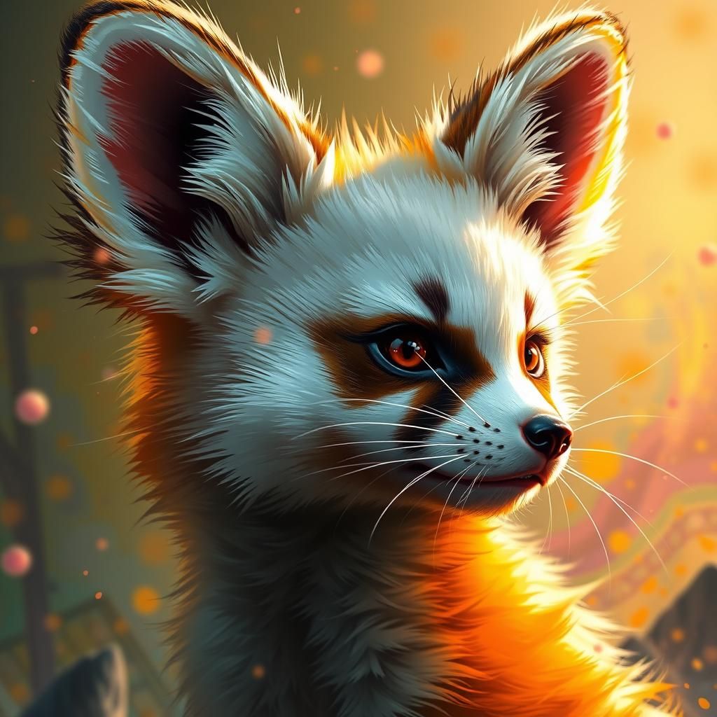 Hyperrealistic Fennec Fox and Panda Hybrid