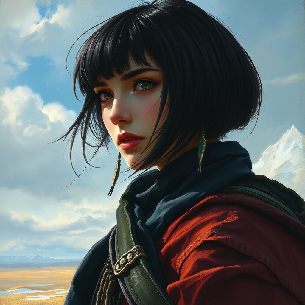 Nordic Female Ranger Portrait in Epic Fantasy Style