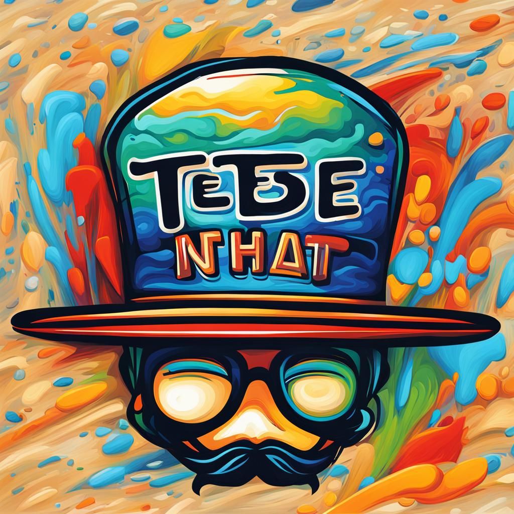 Tee n Hat Logo Design in Expressionist Style