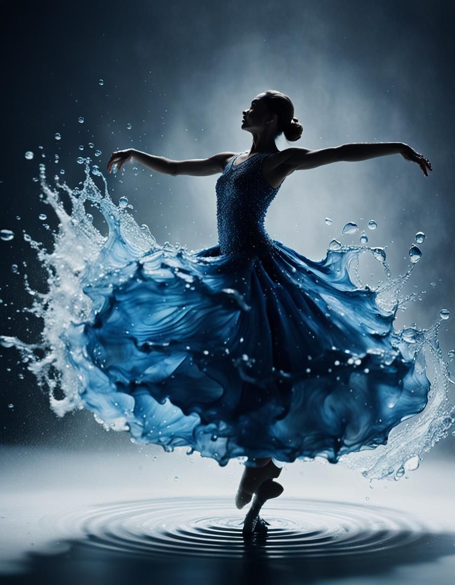 Ballroom Dancer Formed from Water Droplet