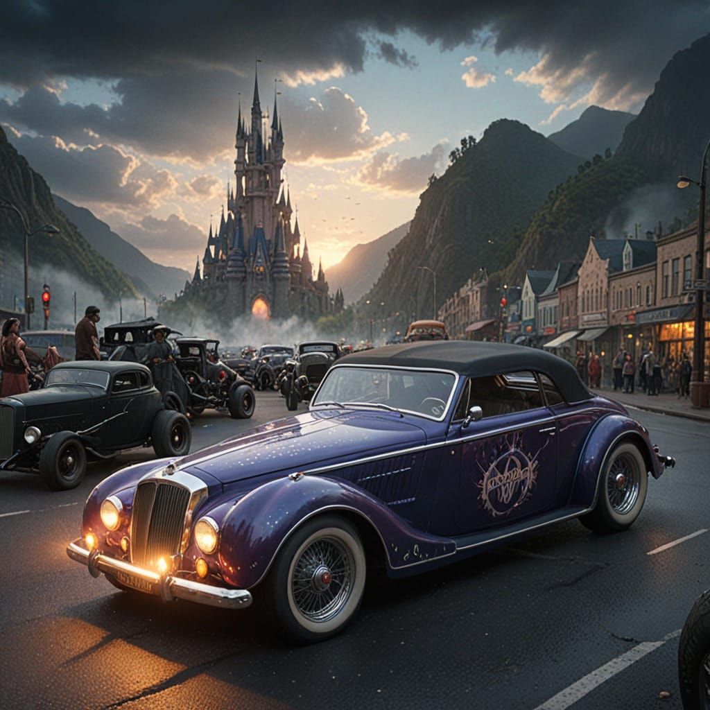 Princess and Hot Rod: Epic Cinematic Digital Painting