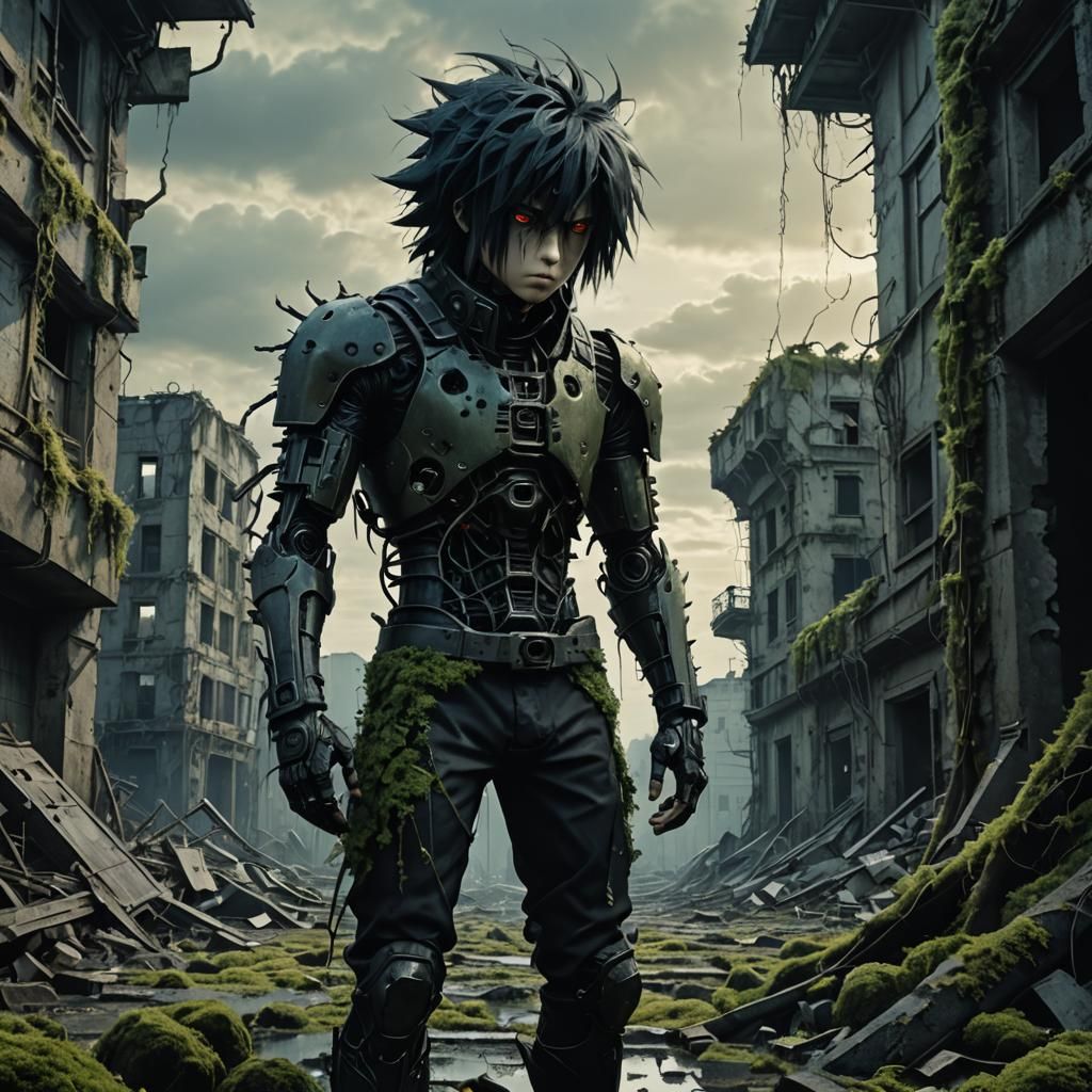 Surreal Ruined Cityscape Inspired by Giger and Beksiński