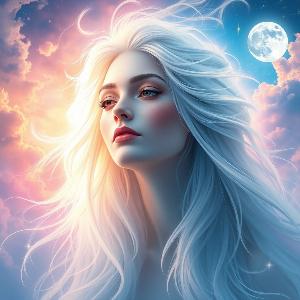 Ethereal Goddess Dancing in Celestial Light