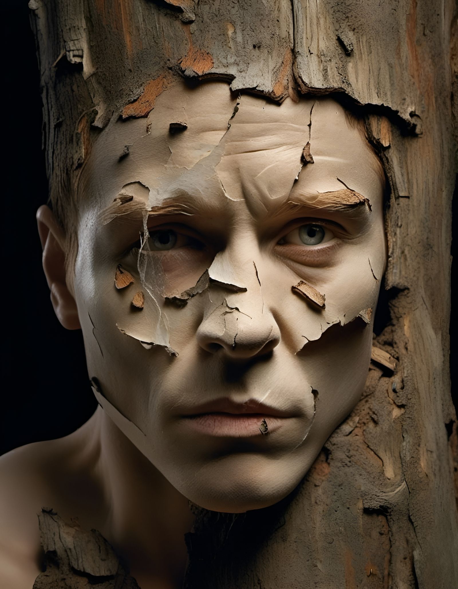 Bark Face in Australian Tonalism Style