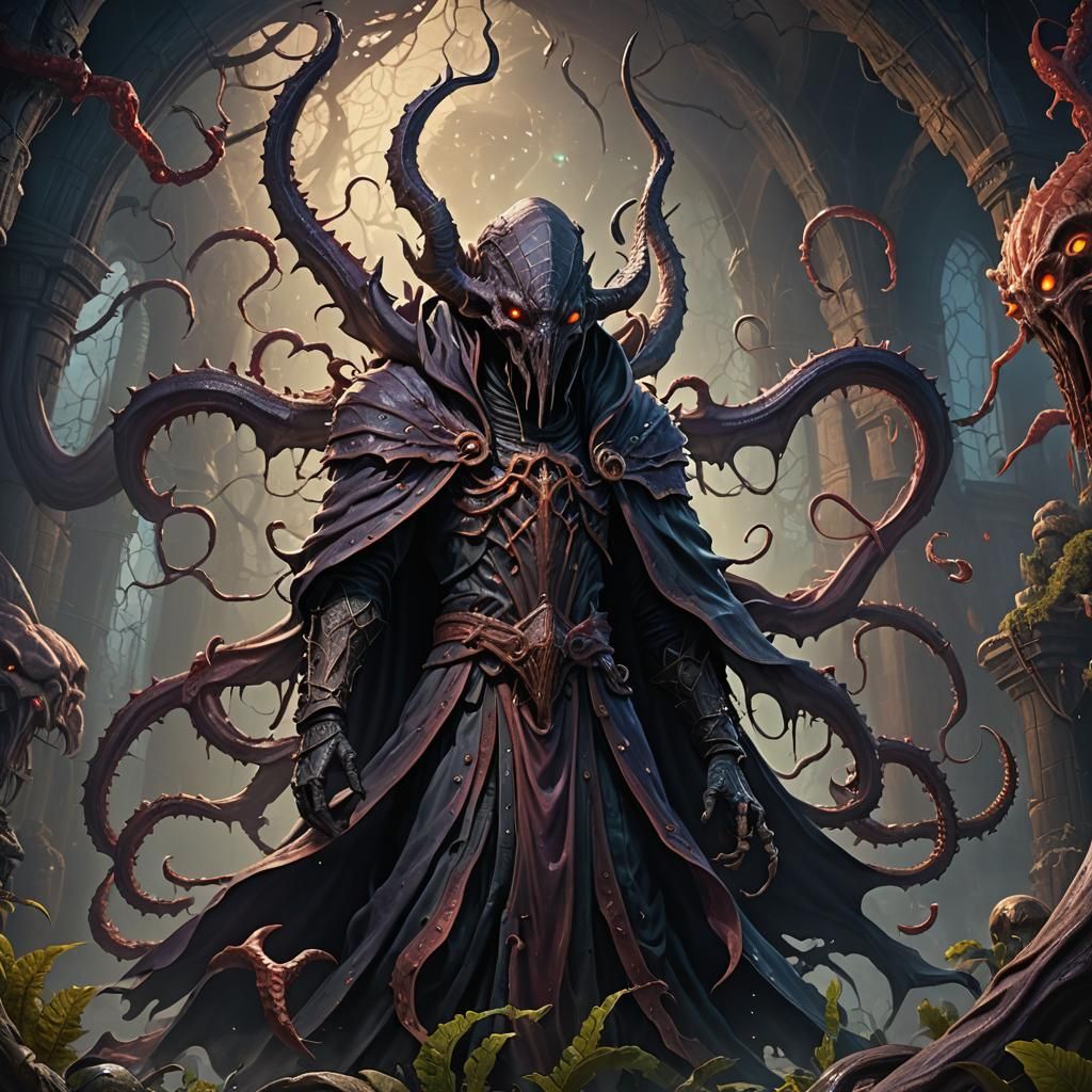 Detailed Mind Flayer Matte Painting