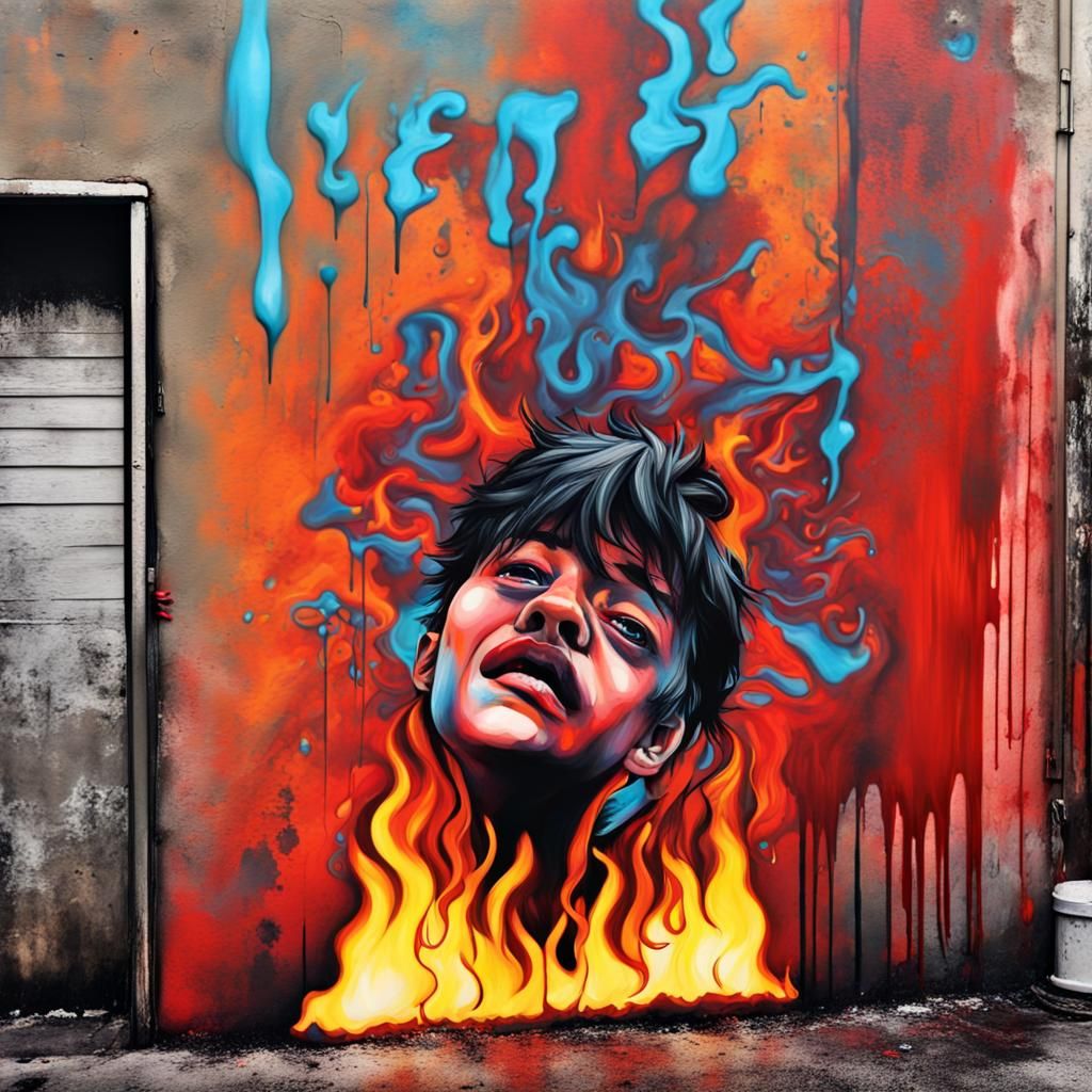 Colorful Graffiti Art of Love and Pain