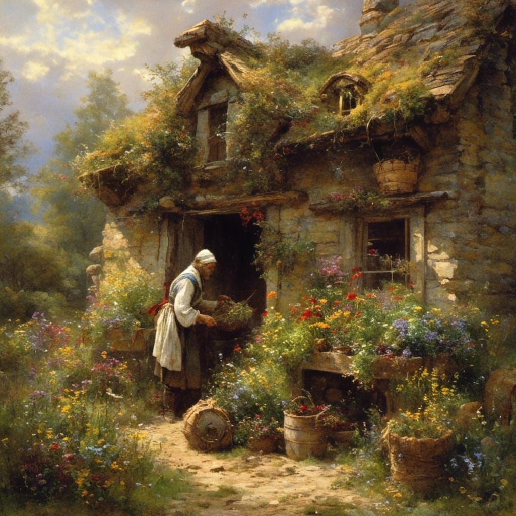 Fantasy Healer Brews Herbal Concoction