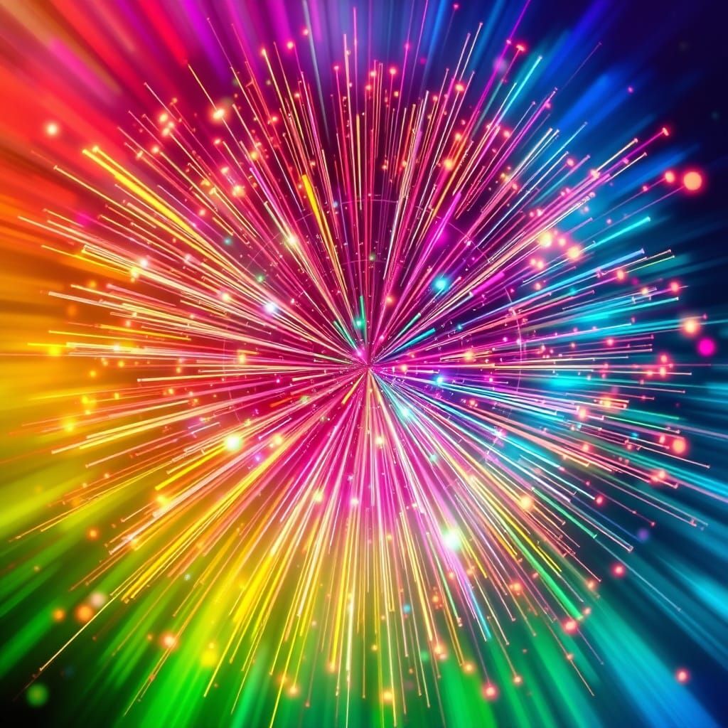 Rainbow Fireworks Fractal in 8K Resolution