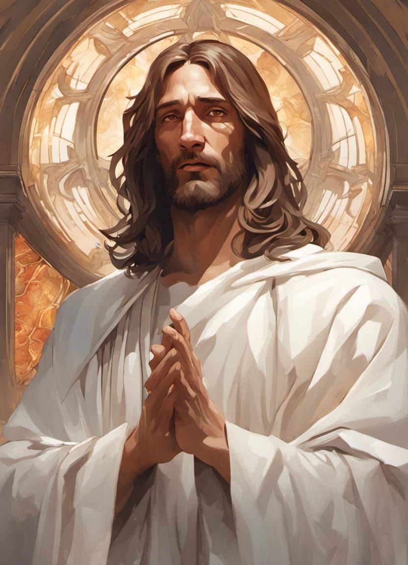 Jesus Christ Portrait in Hyperdetailed Digital Art Style
