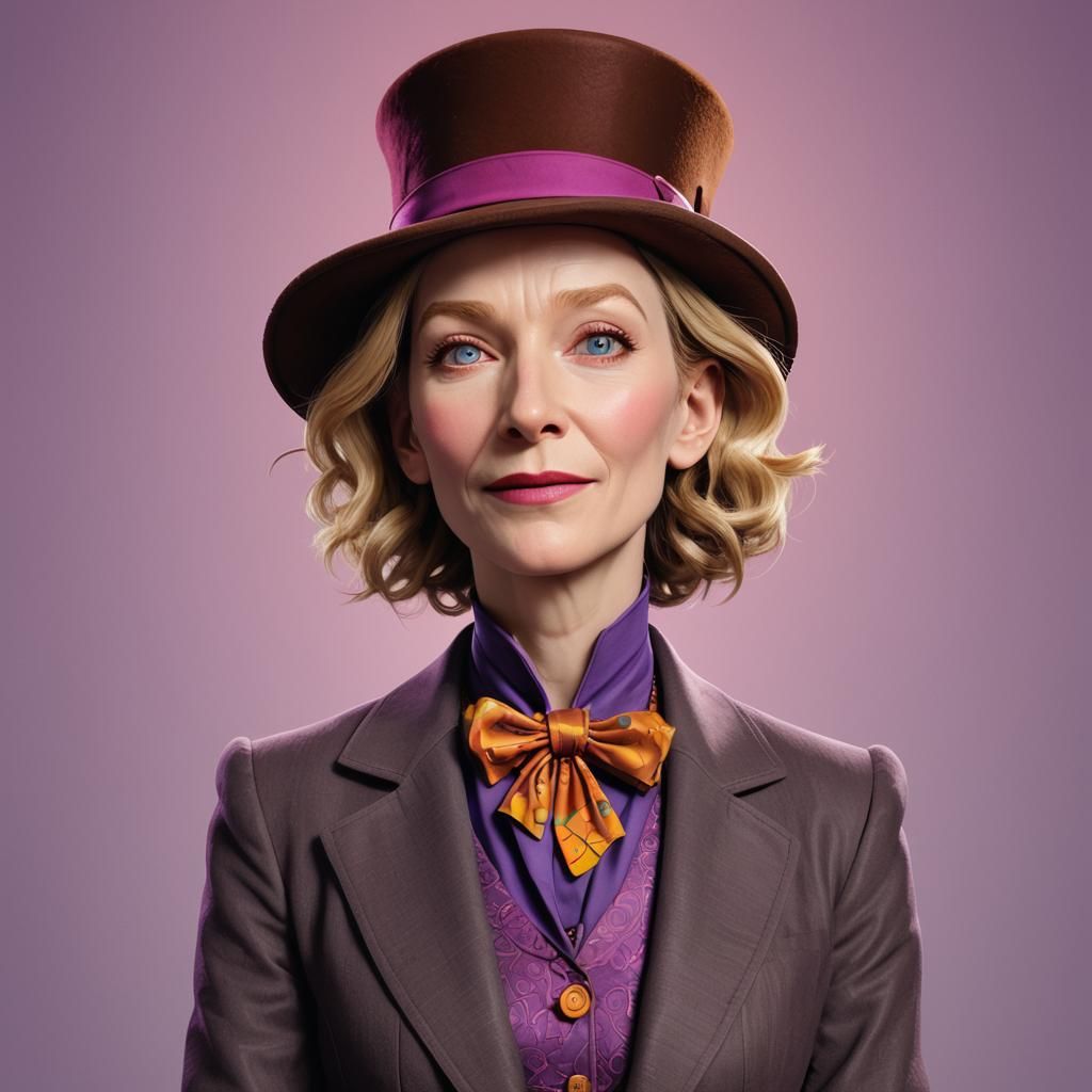 Cate Blanchett as Willy Wonka: 3D Digital Art