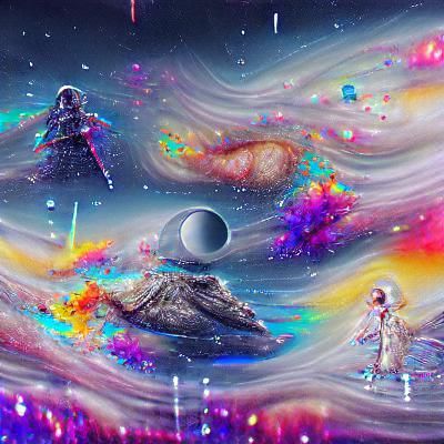 Holographic Galaxy: Cosmic Astral Illustration