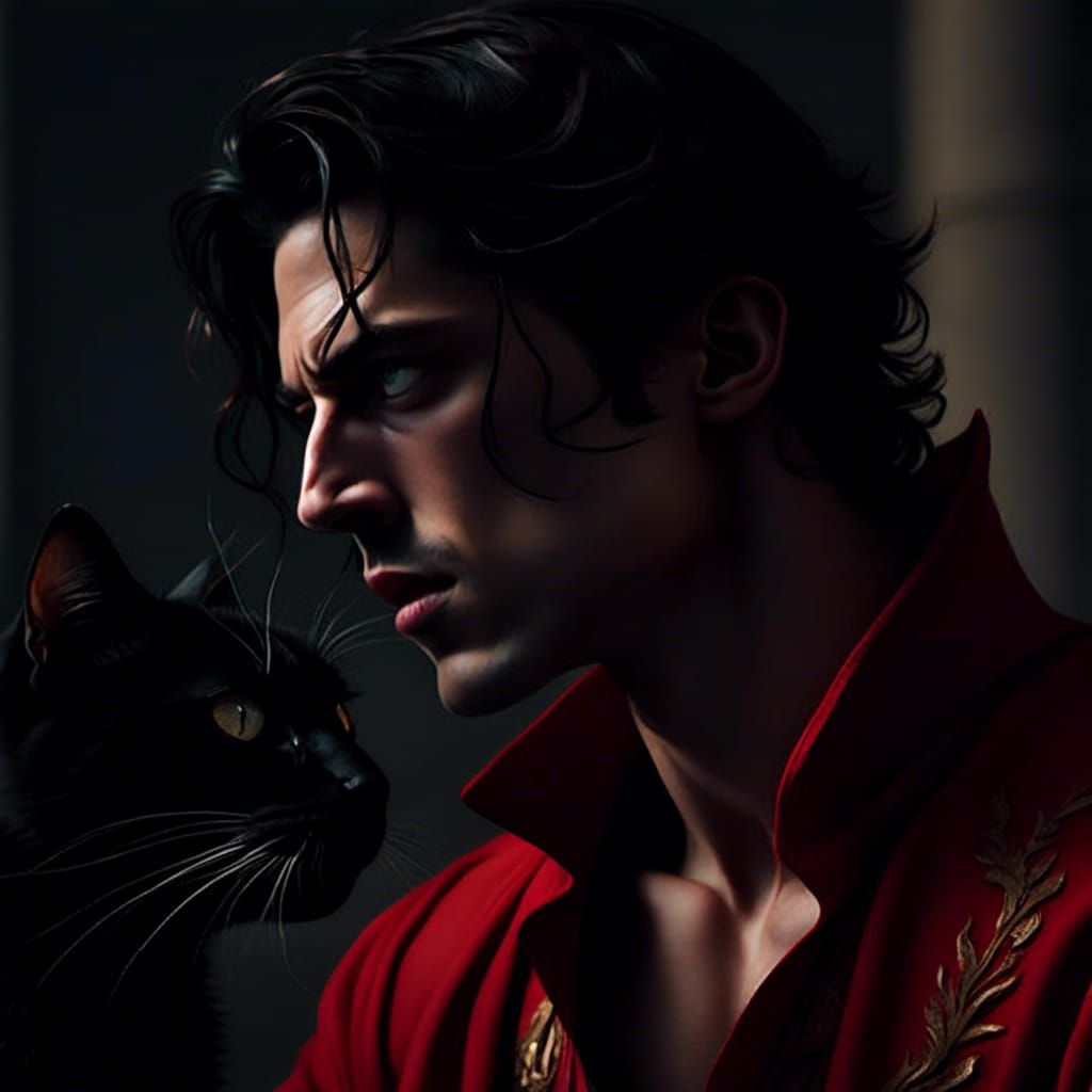 Hades Hissing at a Black Cat: Hyperrealistic Detail