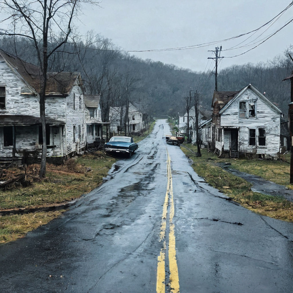 Bleak West Virginia Holler Street Scene