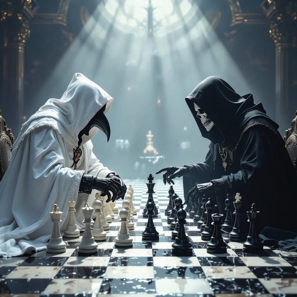 Plague Doctor vs Grim Reaper Chess Match