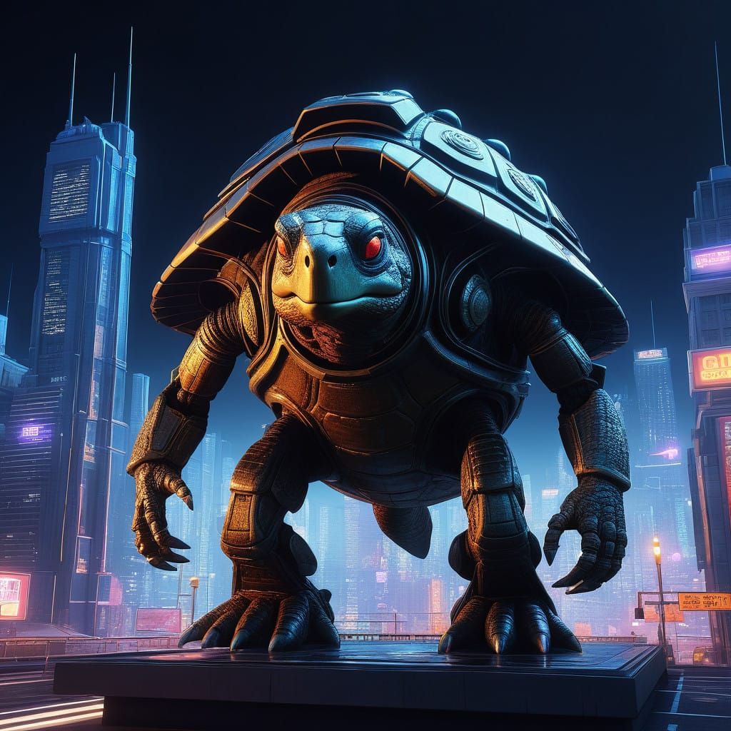 Mecha Turtle Emerges from the Shadows