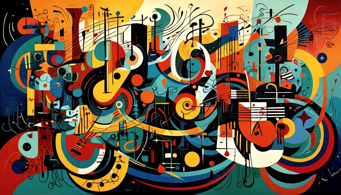 Geometric Symphony in Vibrant Abstraction