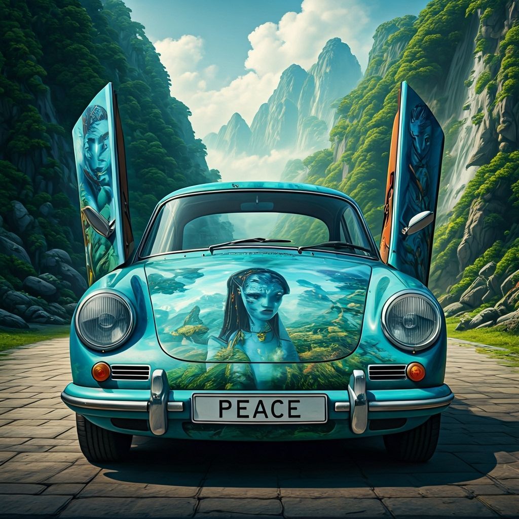 Vintage Porsche 356 Adorned with Avatar Artwork