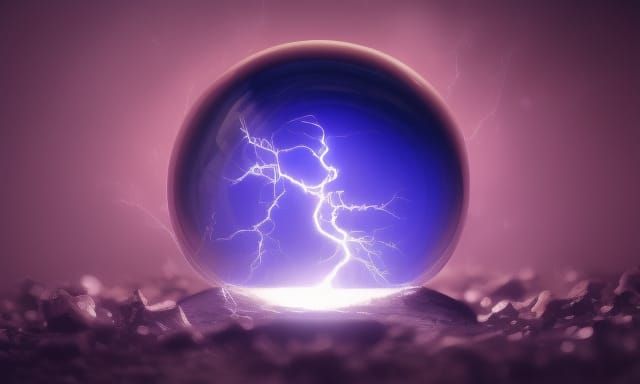 Lightning Storm in Crystal Ball: Dark Fantasy Art