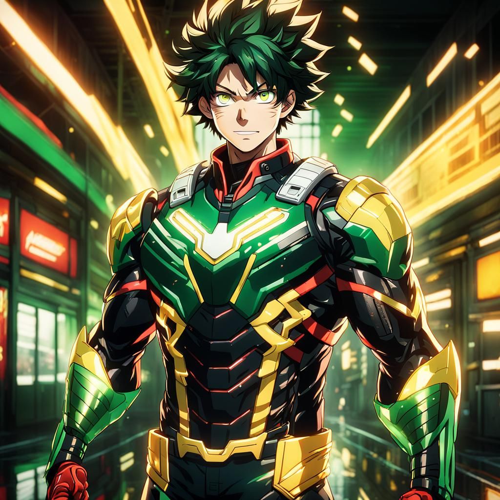 Anime Teenage Boy in Training Suit Portrait